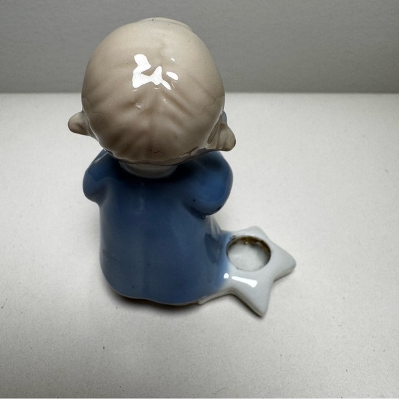 Vintage Set of 4 Colonial Japan Mini Candle Holders Angel Playing Instruments - Picture 10 of 13